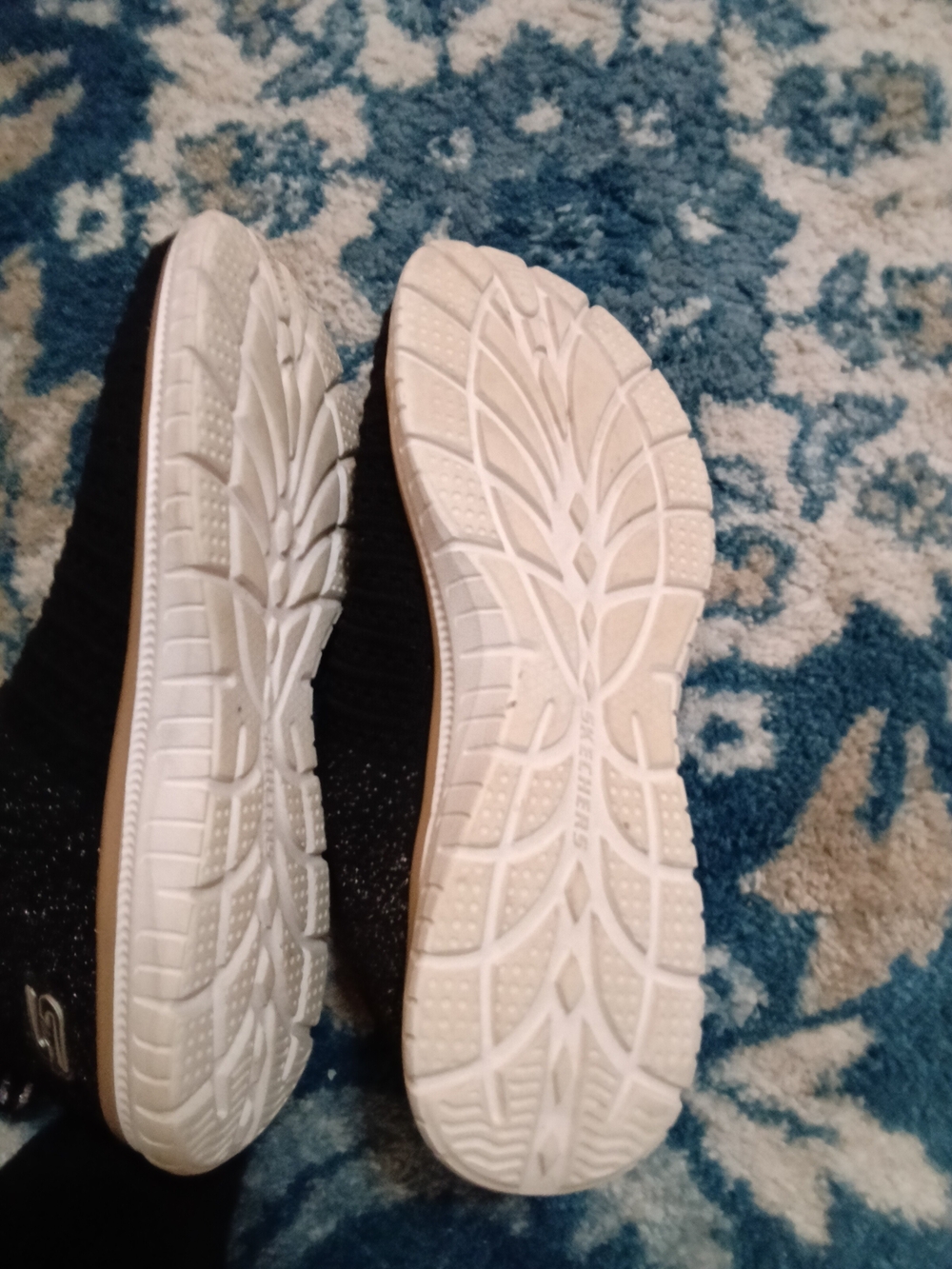 Skechers Black Knit Slip-On Sneakers with White Sole - Picture 4 of 4